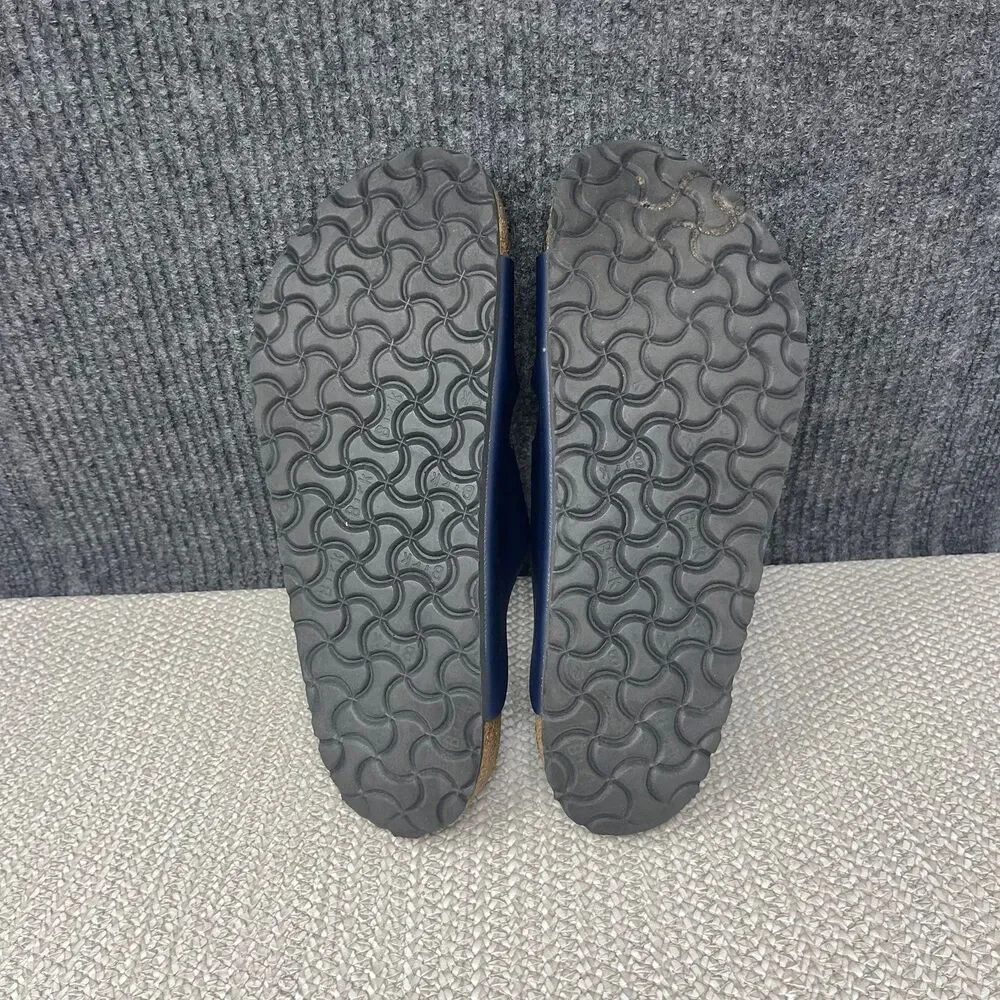 Birkenstock Arizona Navy Blue Leather Sandals Slide Mens Size 9 US / 42 EU - Picture 6 of 7
